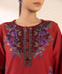 3 Piece - Embroidered Cotton Satin Suit